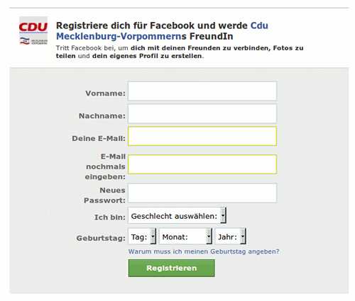 Registriere dich für Facebook und werde Cdu Mecklenburg-Vorpommerns FreundIn