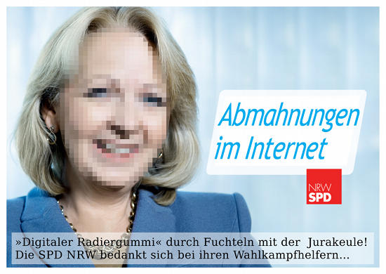 Hannelore Kraft: NRW im Herzen? Nein! Abmahnungen im Internet